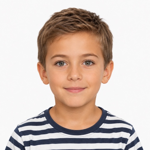 Compliant passport photo example of a child