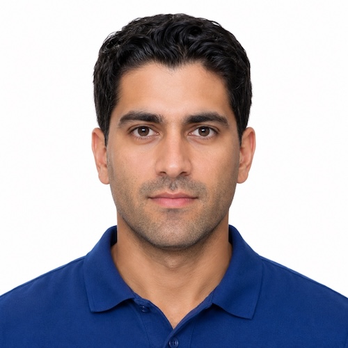 Compliant passport photo example of an adult man